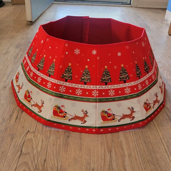 Christmas Tree Collar 25.6", Red Velvet Foldable, NIB - Picture 4 of 6